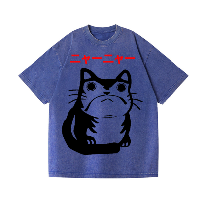 Matsumoto Hoji Cat Frog Vintage Wash Japanese Design T-Shirt