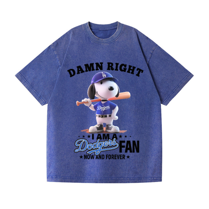 Dodgers Snoopy Baseball Vintage Wash Japanese Design T-Shirt