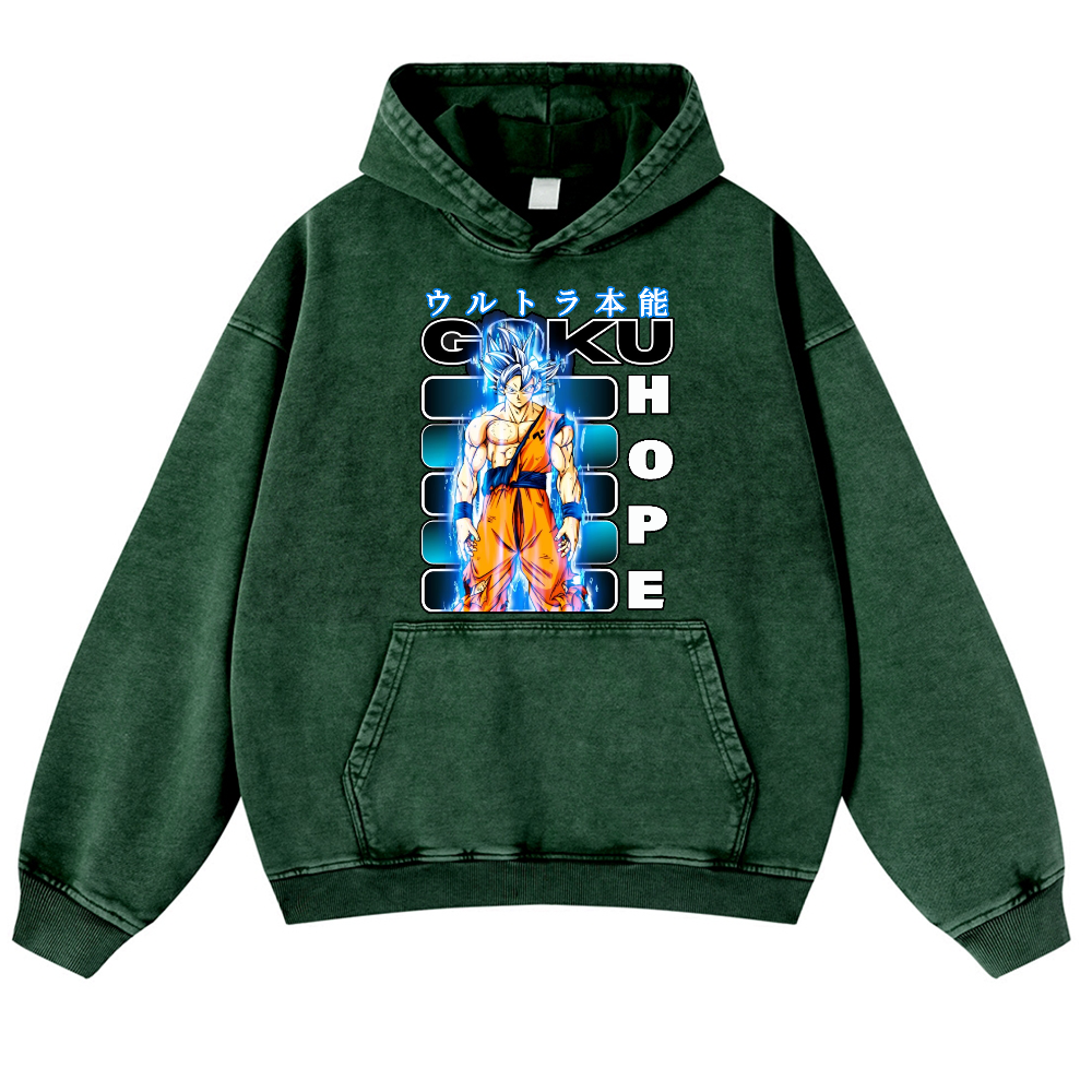 DB Son Goku Vintage Washed Thick Cotton Hoodie