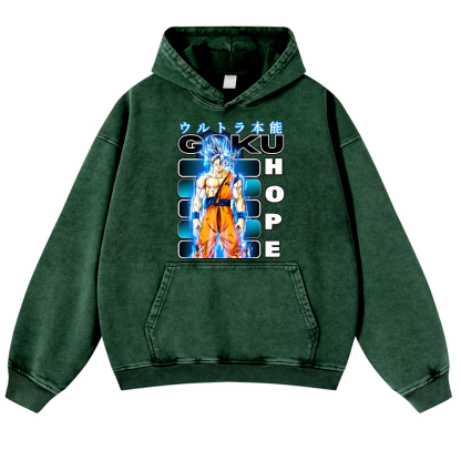 DB Son Goku Vintage Washed Thick Cotton Hoodie