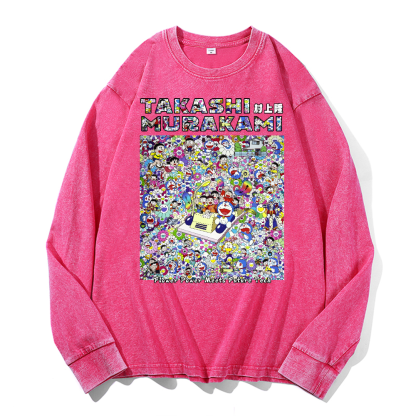 Doraemon Sunflower TM Vintage Cotton Wash Crewneck Sweatshirt