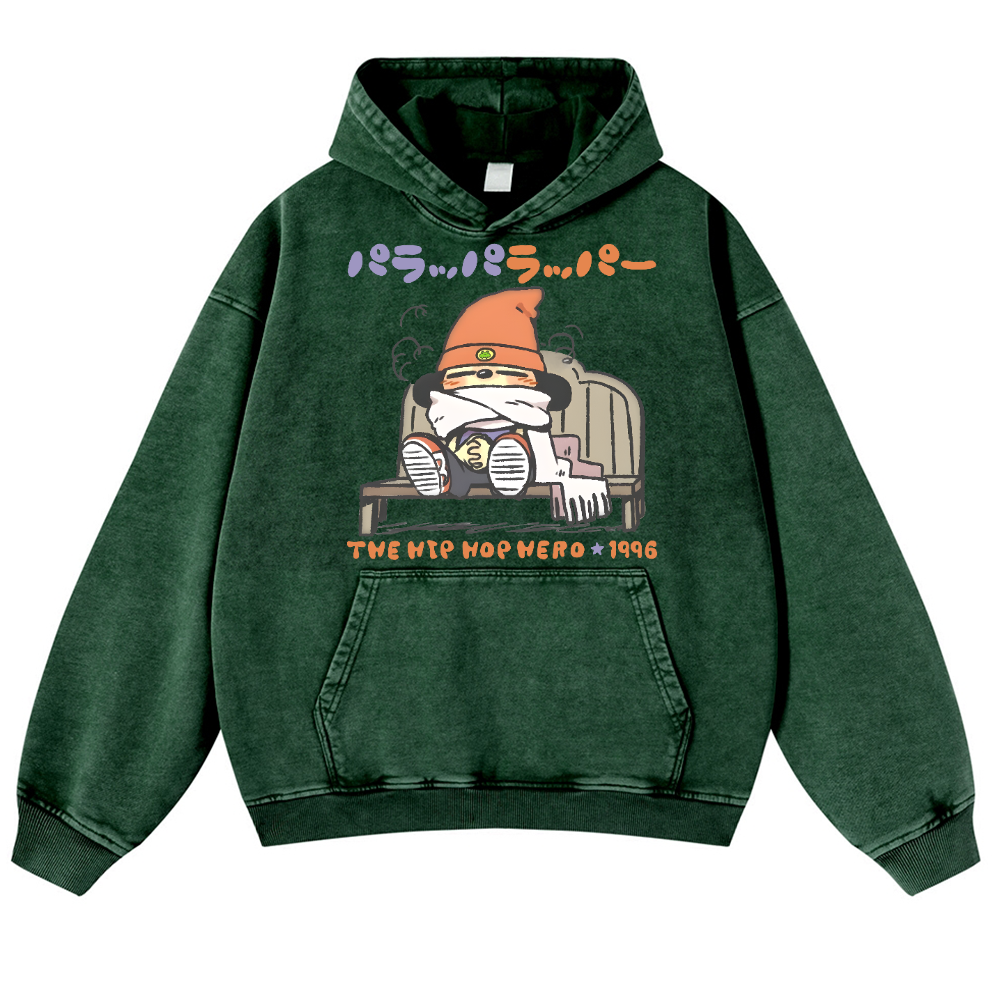 PaRappa the Rapper Vintage Washed Thick Cotton Hoodie