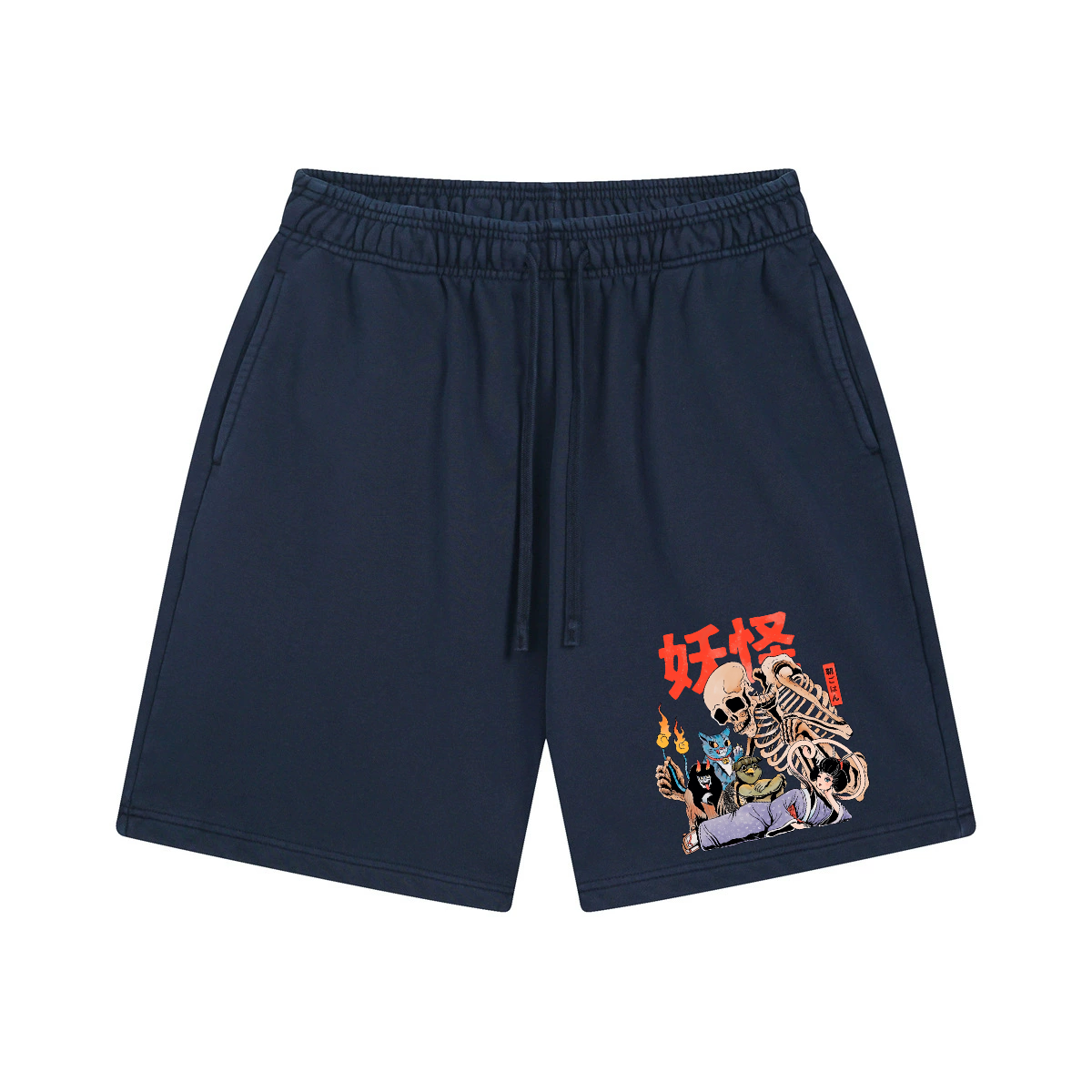 Utagawa Kuniyoshi Yokai Vintage Washed Cotton Shorts
