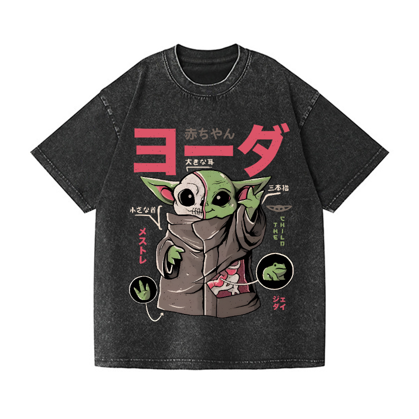 Star Wars Yoda Vintage Wash Japanese Design T-Shirt