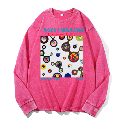 Jellyfish Eyes TM Vintage Cotton Wash Long-sleeve T-shirt