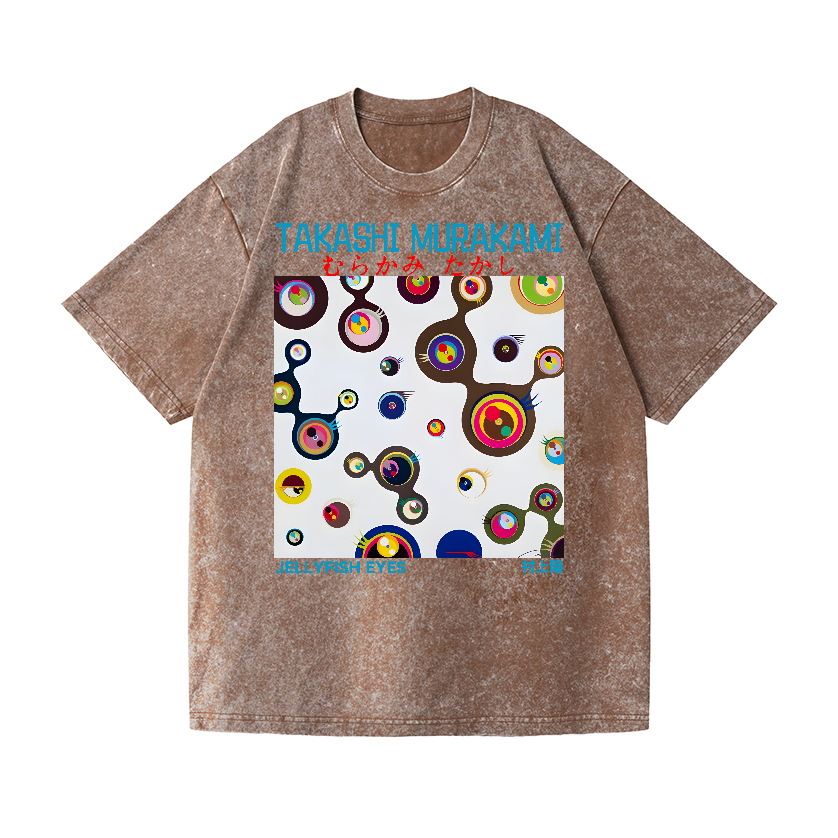 Jellyfish Eyes TM Vintage Wash Japanese Design T-Shirt