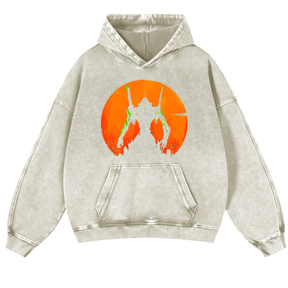 Evangelion Vintage Washed Thick Cotton Hoodie