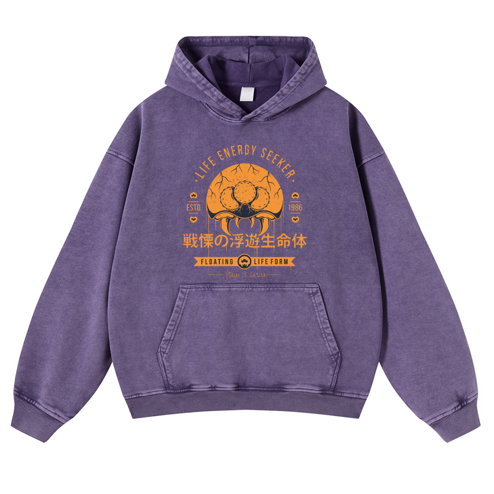 Metroid Vintage Washed Thick Cotton Hoodie