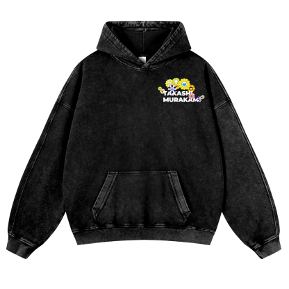 TM Flower Vintage Washed Cotton Back Art Hoodie