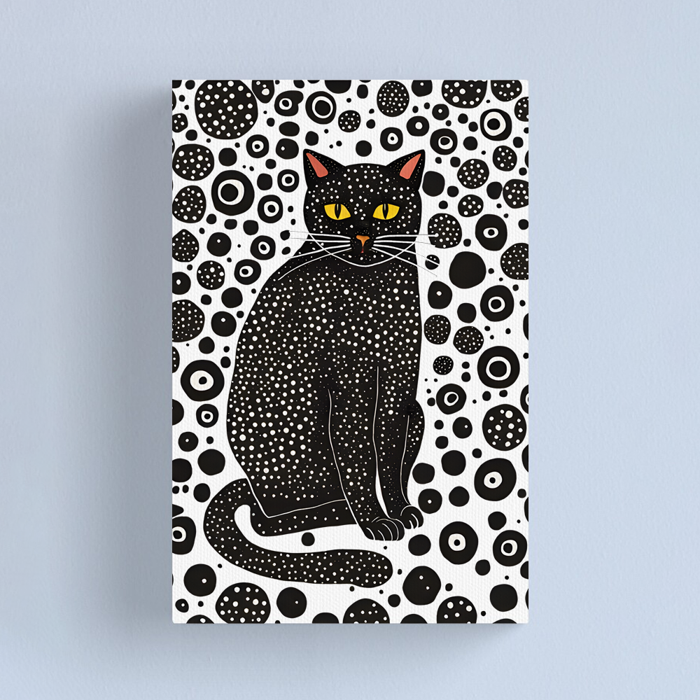 Yayoi Kusama Black Cat Canvas Art Print