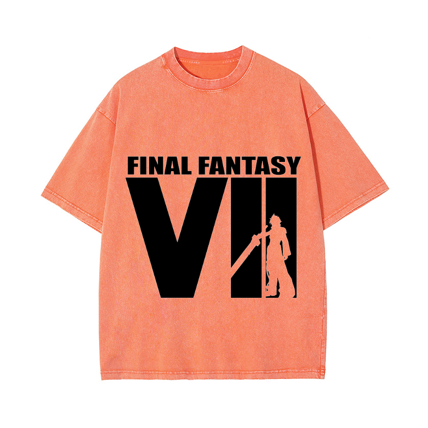 Final Fantasy VII Vintage Wash Japanese Design T-Shirt
