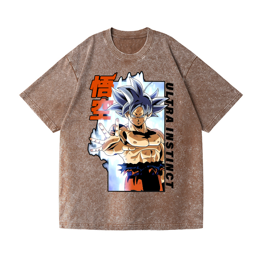 Dragon Ball Son Goku Ultra Instinct Vintage Wash Japanese Design T-Shirt