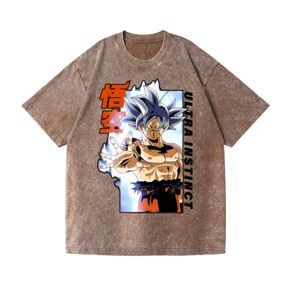 Dragon Ball Son Goku Ultra Instinct Vintage Wash Japanese Design T-Shirt