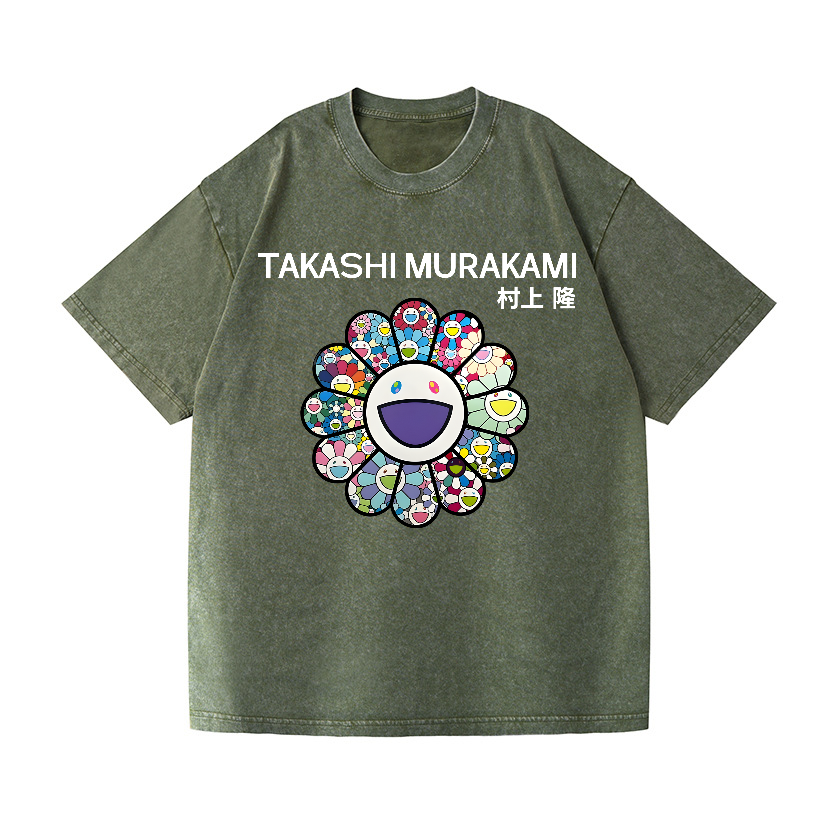 Flower TM Vintage Wash Japanese Design T-Shirt