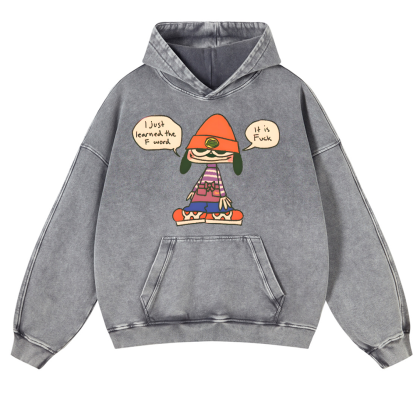 PaRappa the Rapper Vintage Washed Thick Cotton Hoodie