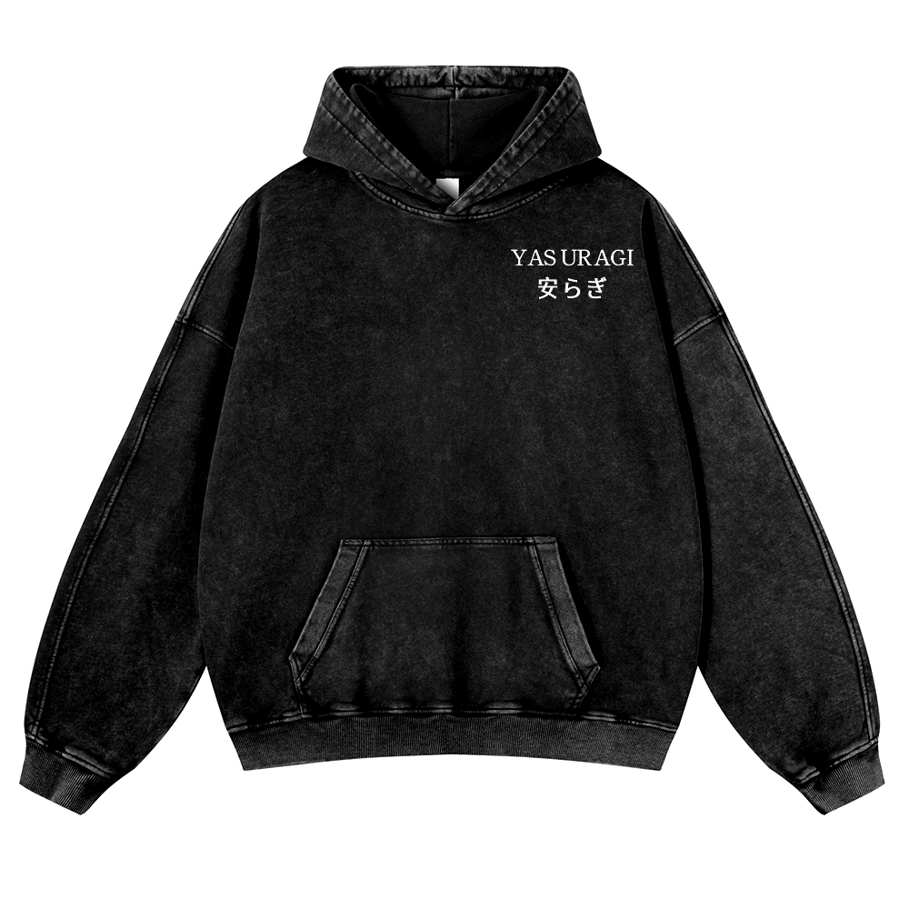 Yasuragi Art Vintage Washed Cotton Back Art Hoodie