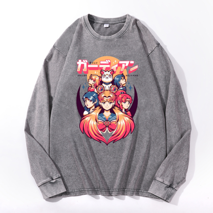 Sailor Moon Vintage Cotton Wash Crewneck Sweatshirt