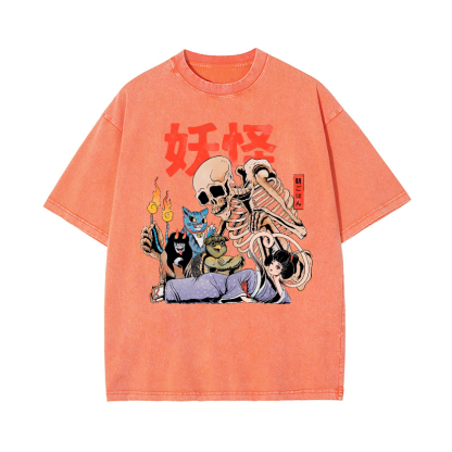 Yokai Japan Vintage Wash Japanese Design T-Shirt