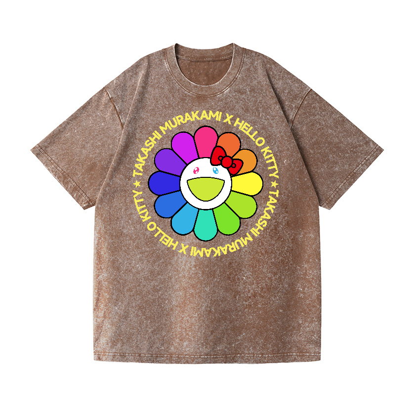 Japan Sunflower TM Vintage Wash Japanese Design T-Shirt