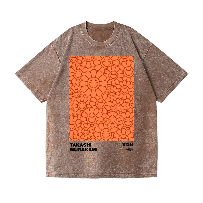 Flower TM Vintage Wash Japanese Design T-Shirt