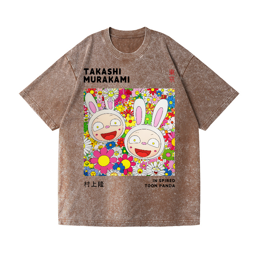 TM Sunflower Rabbit Vintage Wash Japanese Design T-Shirt