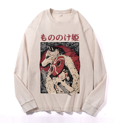 Ghibli Vintage Cotton Wash Crewneck Sweatshirt