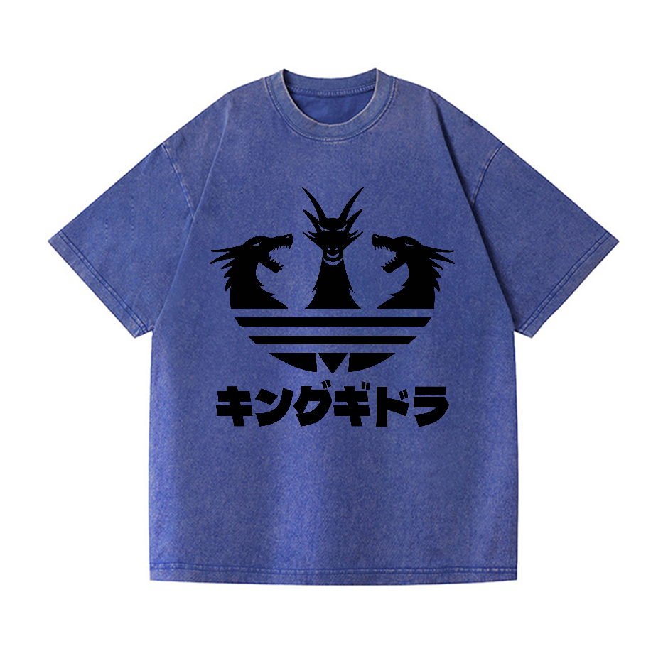 King Ghidorah Kaiju Vintage Wash Japanese Design T-Shirt