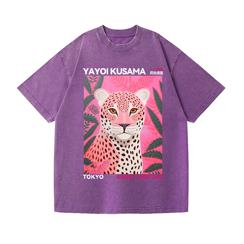 Yayoi Kusama Sweet Cheetah Vintage Wash Japanese Design T-Shirt