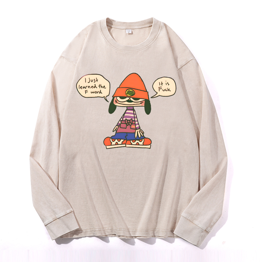 PaRappa the Rapper Vintage Cotton Wash Long-sleeve T-shirt