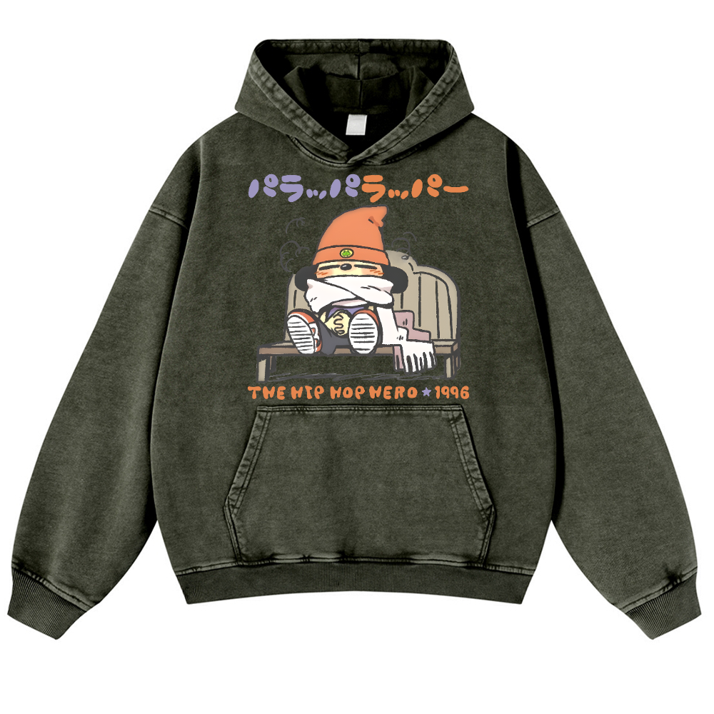 PaRappa the Rapper Vintage Washed Thick Cotton Hoodie