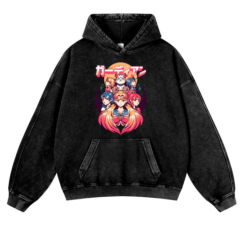 Sailor Moon Vintage Washed Thick Cotton Hoodie