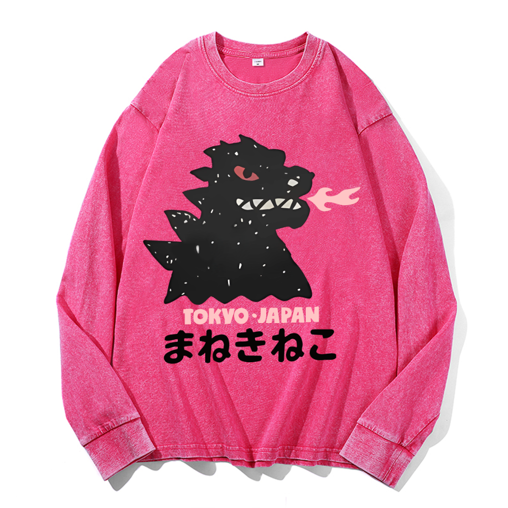 Kaiju Vintage Cotton Wash Crewneck Sweatshirt
