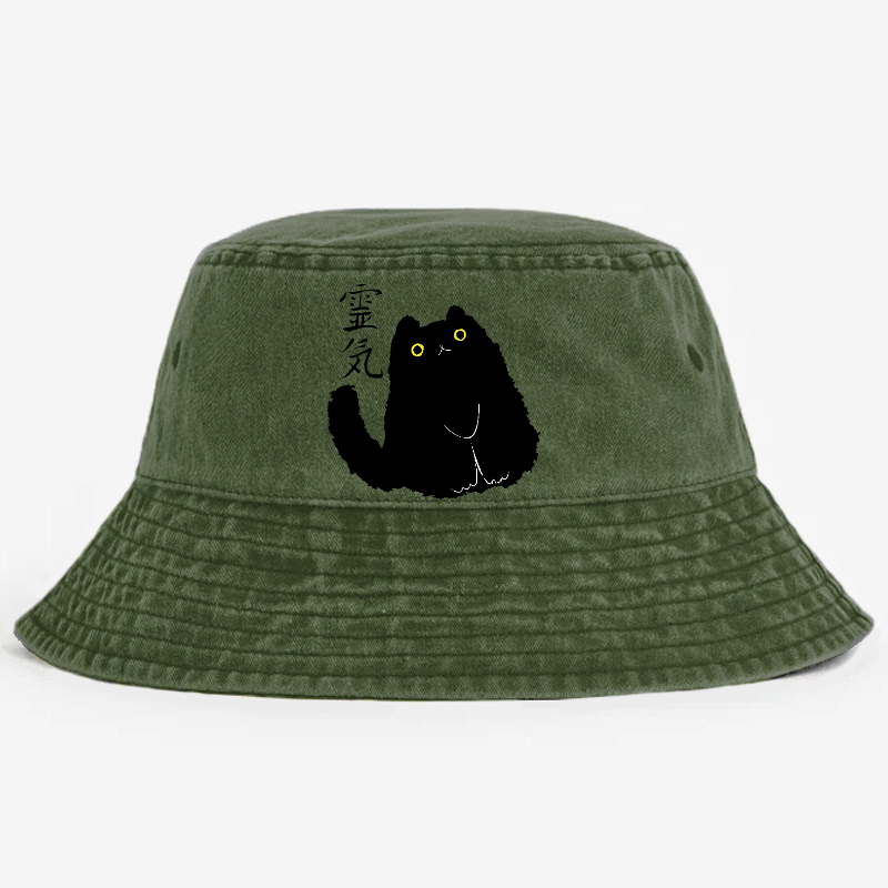 Lucky Cat Art Vintage 100% Cotton Bucket Hat