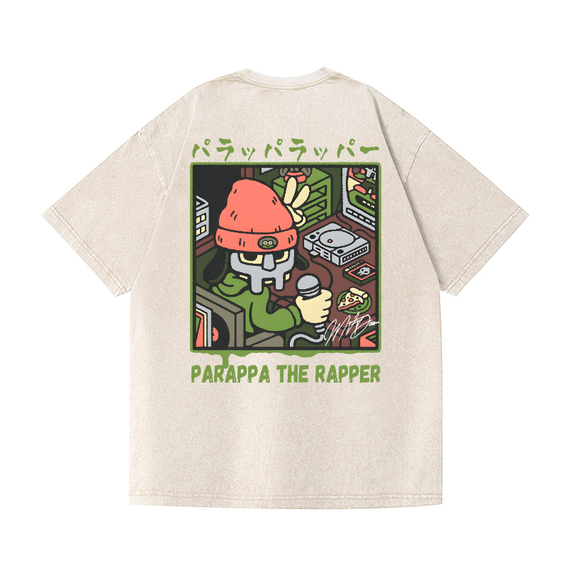 PaRappa the Rapper Vintage Wash Japanese Design Back Art T-Shirt