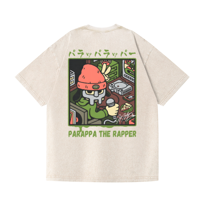 PaRappa the Rapper Vintage Wash Japanese Design Back Art T-Shirt