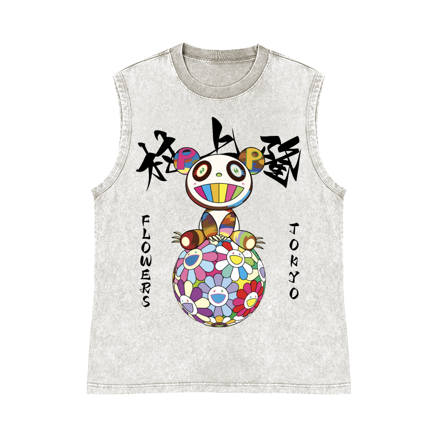 Panda Sunflower TM Pure Cotton Wash-Dyed Sleeveless Tank Top