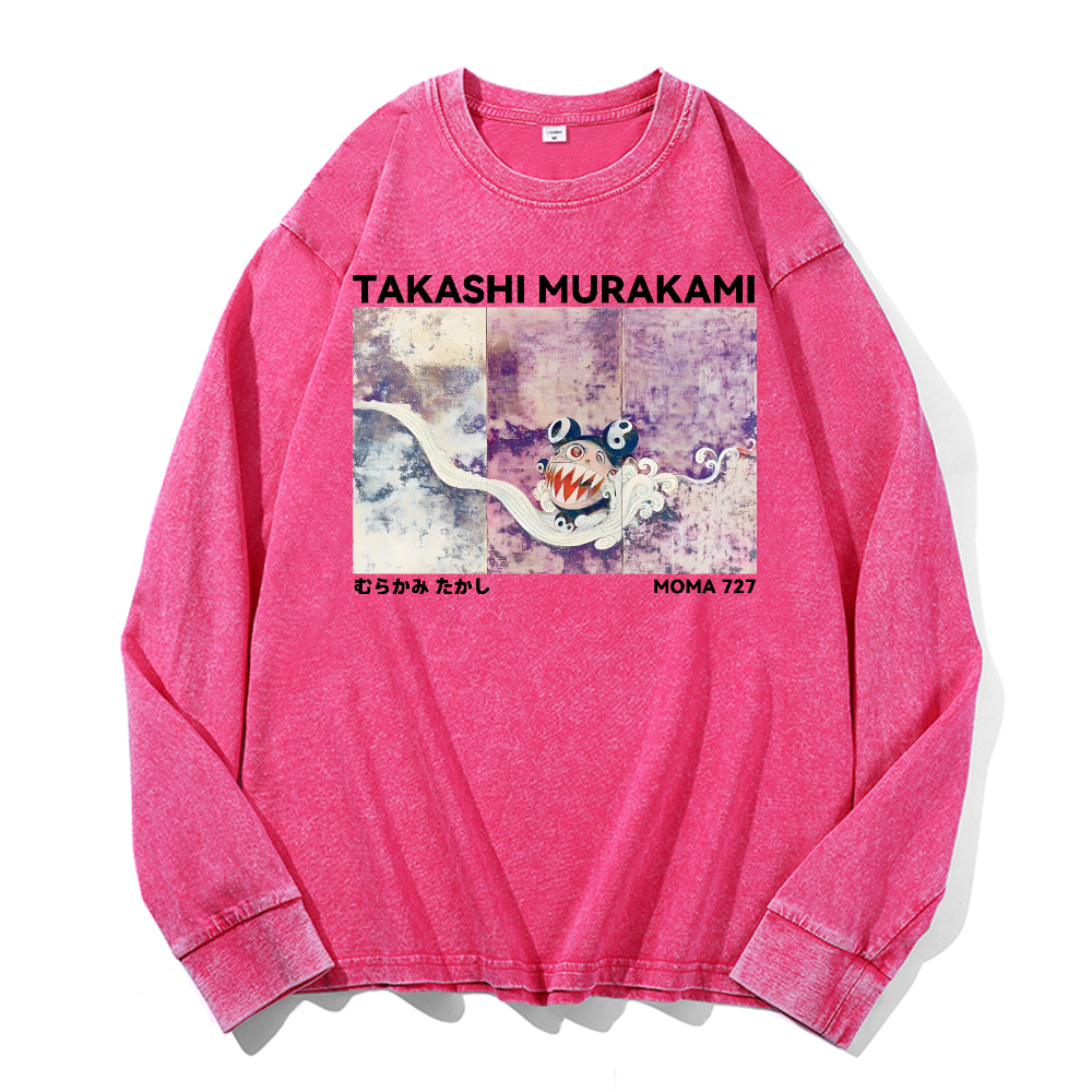 Japan Sunflower Panda TM Vintage Cotton Wash Long-sleeve T-shirt