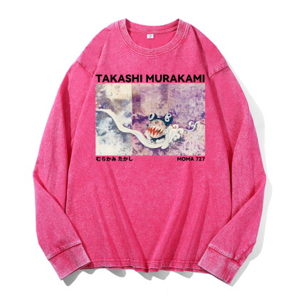 Japan Sunflower Panda TM Vintage Cotton Wash Long-sleeve T-shirt