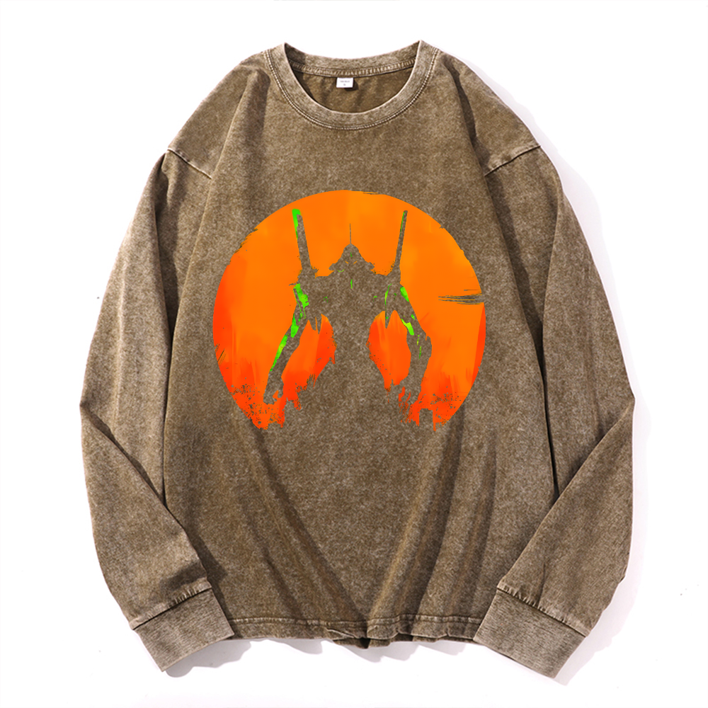 Evangelion Vintage Cotton Wash Crewneck Sweatshirt
