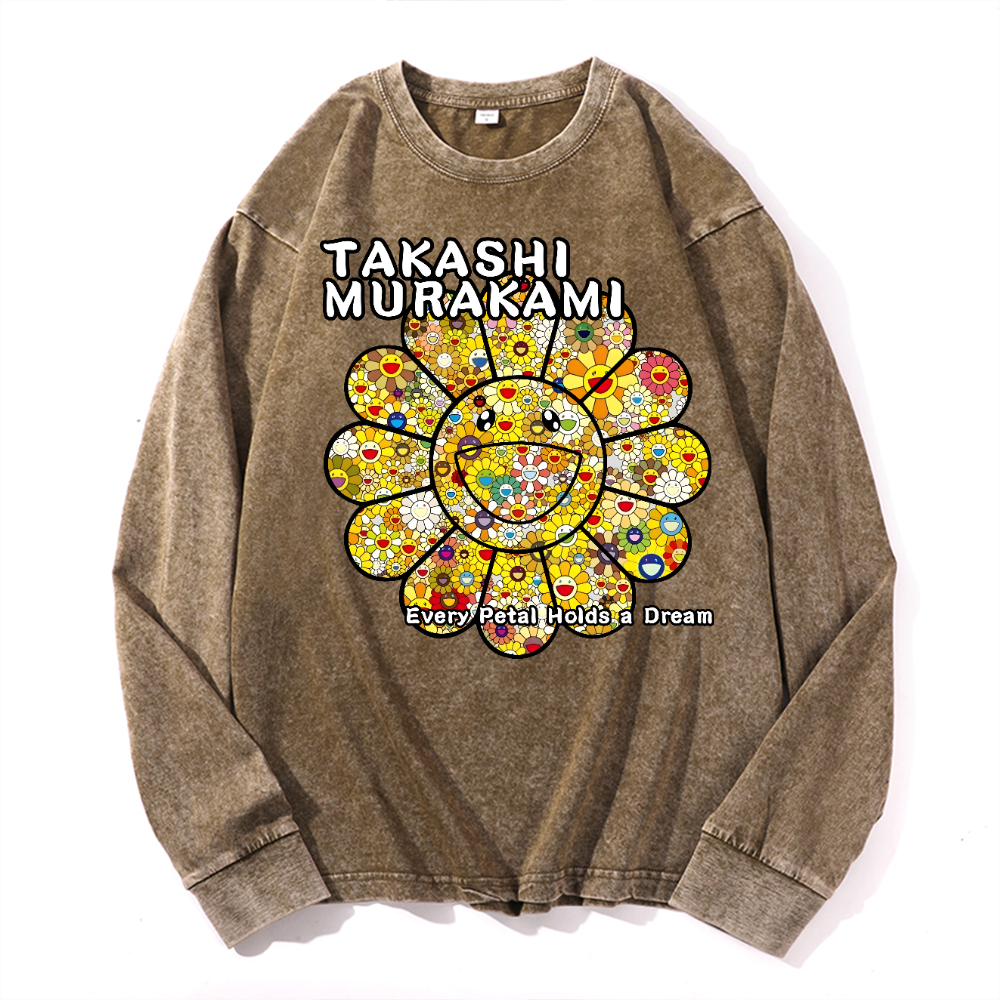 Sunflower TM Vintage Cotton Wash Crewneck Sweatshirt