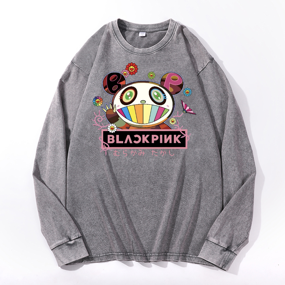 Black Pink TM Vintage Cotton Wash Long-sleeve T-shirt