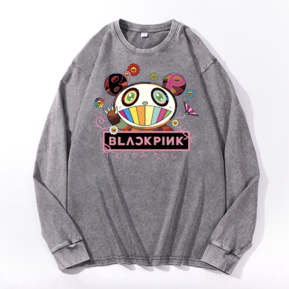 Black Pink TM Vintage Cotton Wash Long-sleeve T-shirt