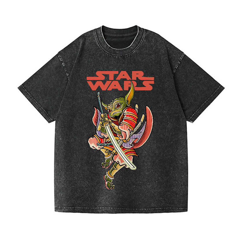 Star Wars Yoda Vintage Wash Japanese Design T-Shirt