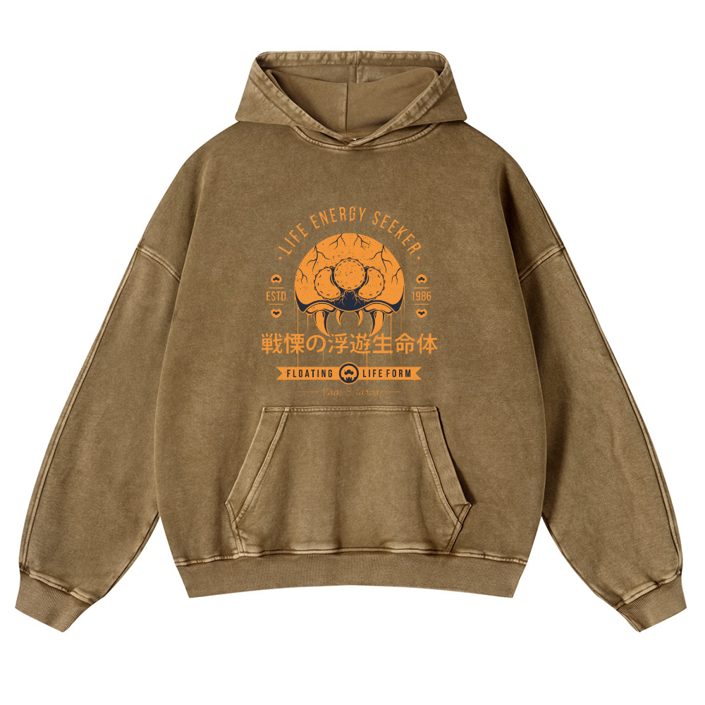 Metroid Vintage Washed Thick Cotton Hoodie