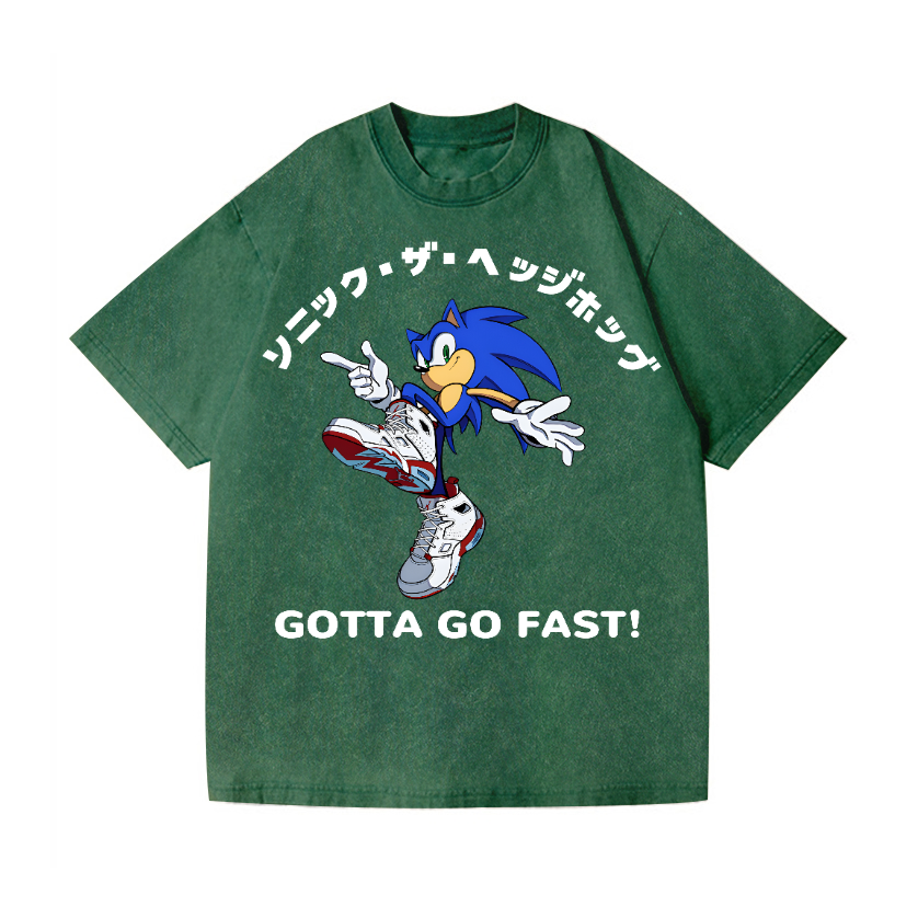 Sonic Vintage Wash Japanese Design T-Shirt