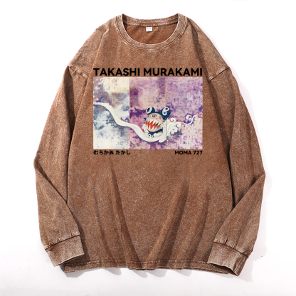 Japan Sunflower Panda TM Vintage Cotton Wash Long-sleeve T-shirt