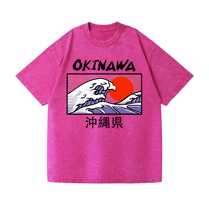 Okinawa Katsushika Hokusai Vintage Wash Japanese Design T-Shirt