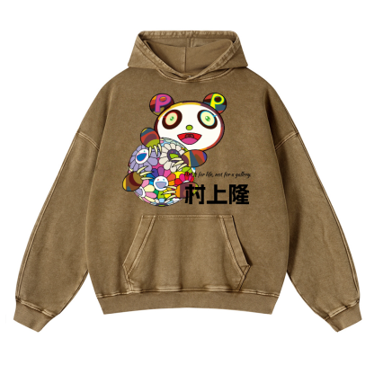 TM Sunflower Panda Vintage Washed Thick Cotton Hoodie