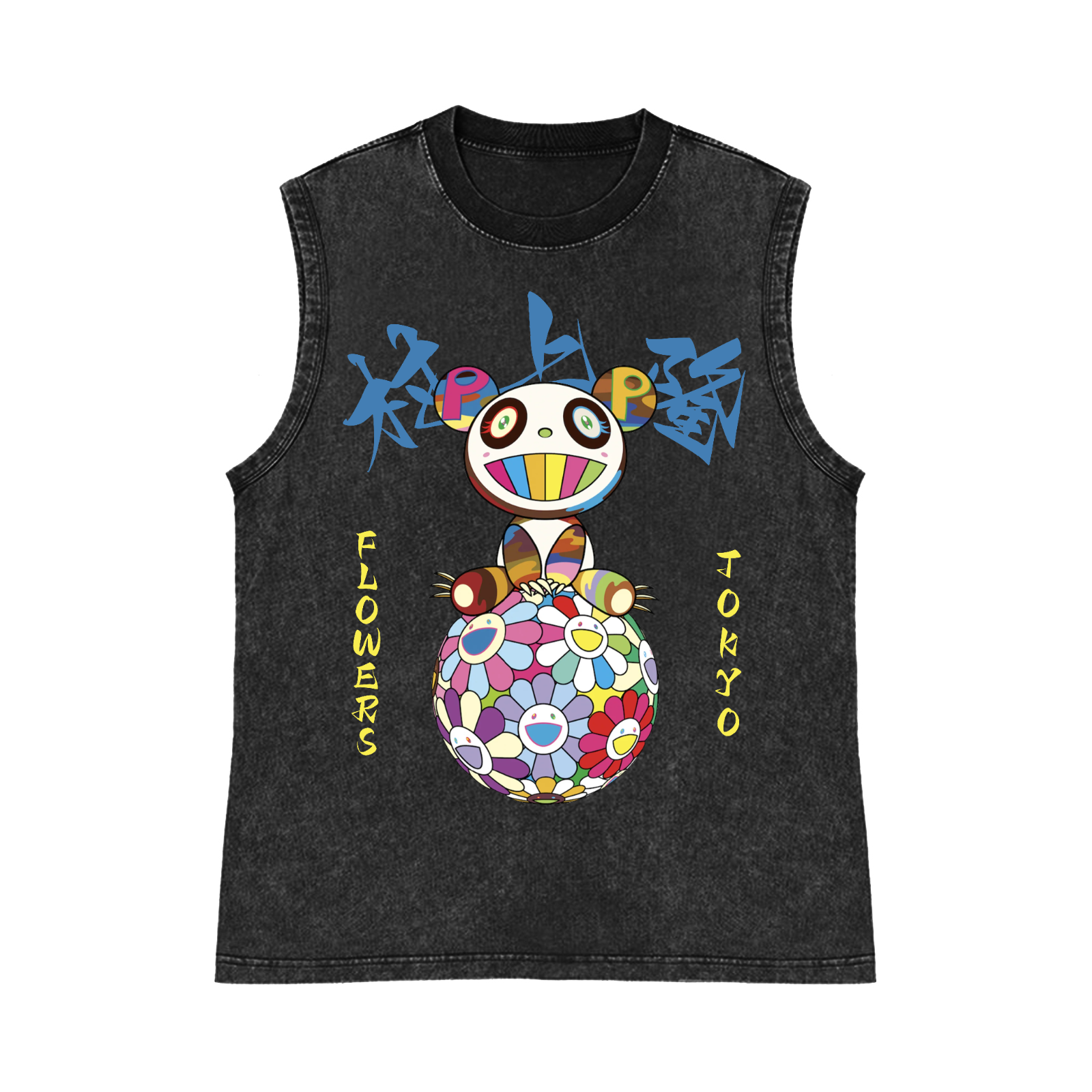 Panda Sunflower TM Pure Cotton Wash-Dyed Sleeveless Tank Top