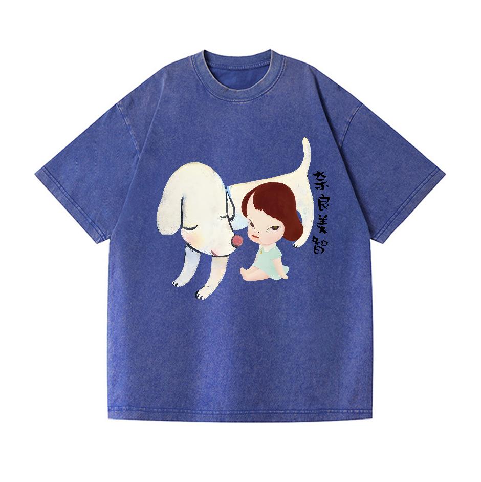 Yoshitomo Nara Vintage Wash Japanese Design T-Shirt